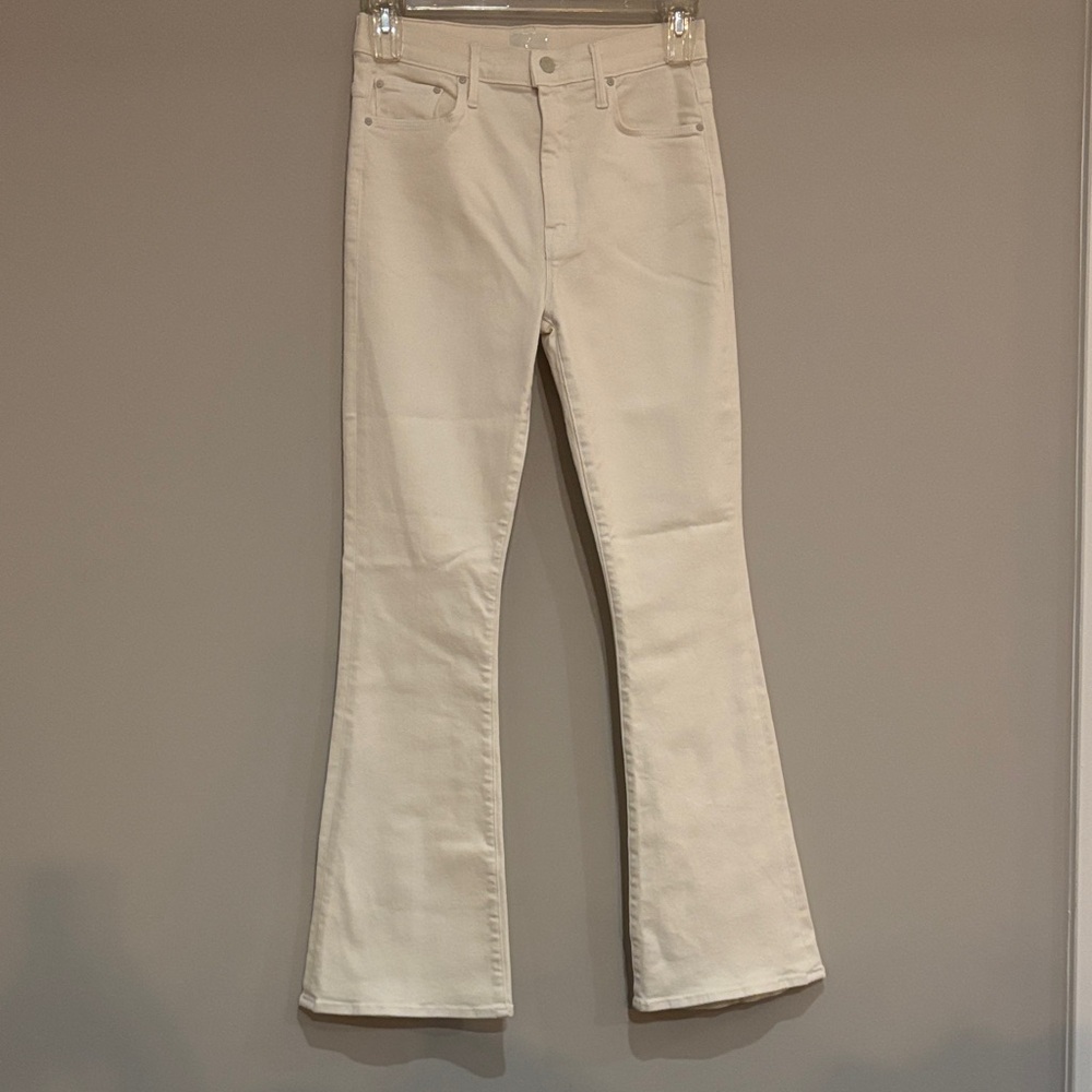Mother High waisted Weekender Skimp in Second Chance Cream Flared Jeans size 29